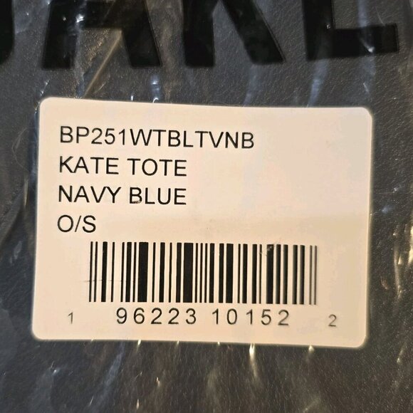 WALTER BAKER x CURATEUR Kate Tote Structured Luxe Vegan Leather‎ Bag Navy Blue - Picture 8 of 8